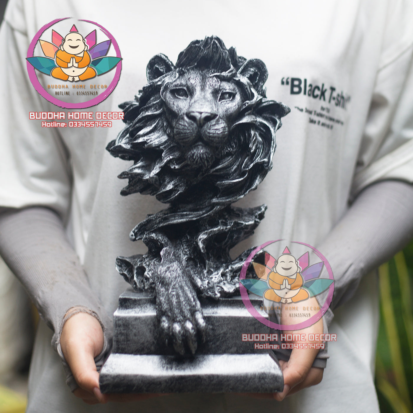 Majestic Lion Bust Sculpture – Abstract Regal Lion Head Statue for Home, Office or Studio Decor