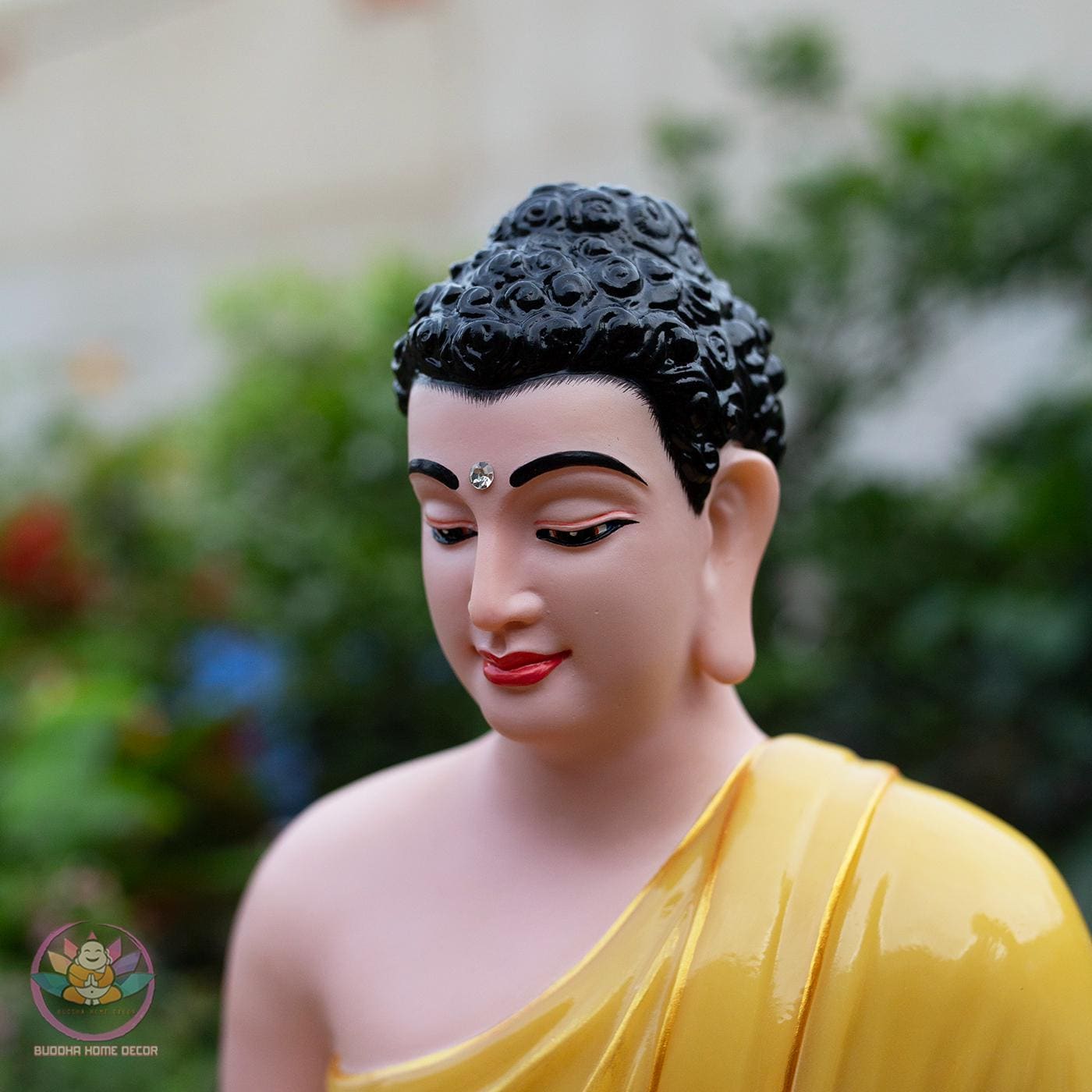 Shakyamuni Buddha Statue – 19.7 inch (50cm) | Yellow Quartz Stone Finish | Meditation & Enlightenment Decor
