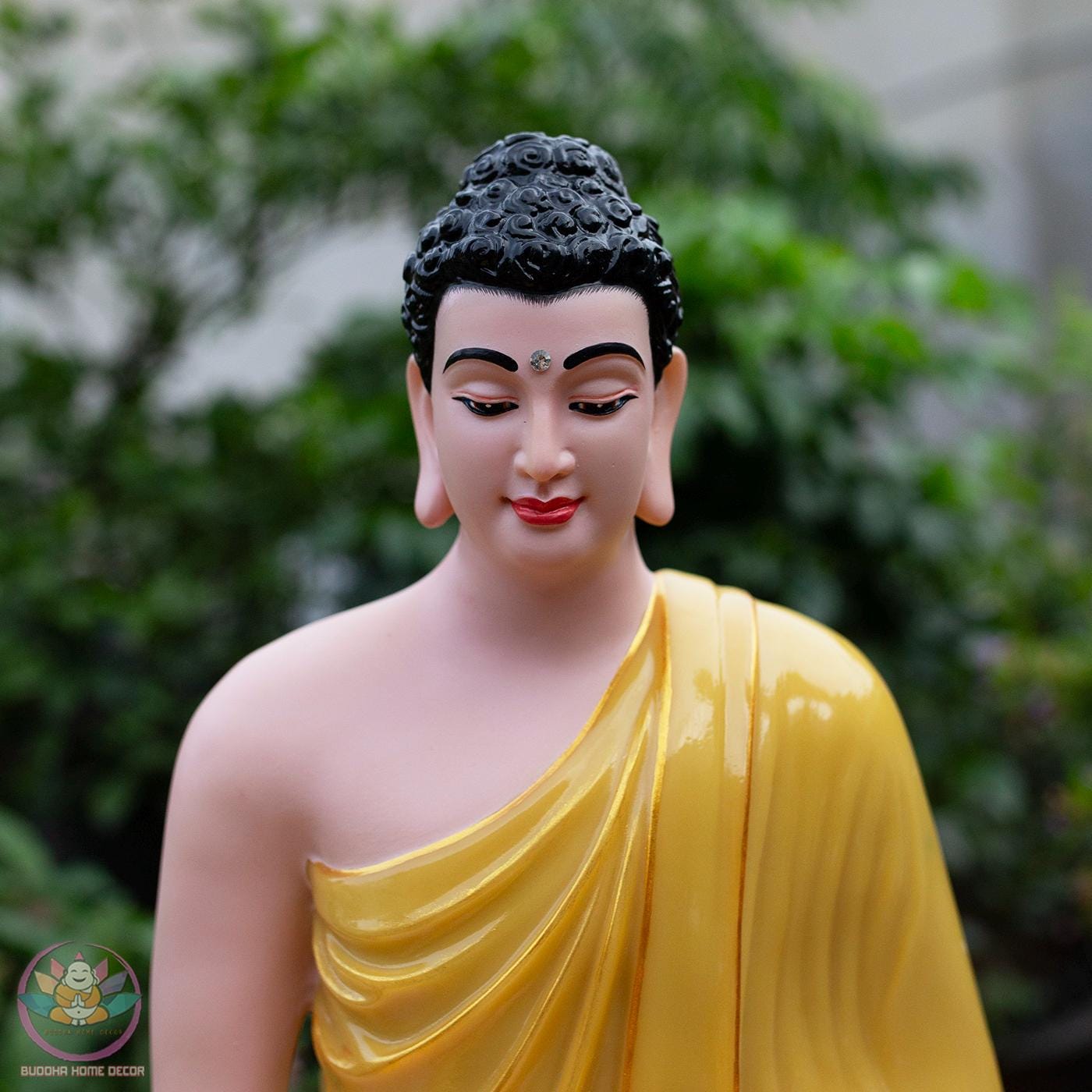 Shakyamuni Buddha Statue – 19.7 inch (50cm) | Yellow Quartz Stone Finish | Meditation & Enlightenment Decor