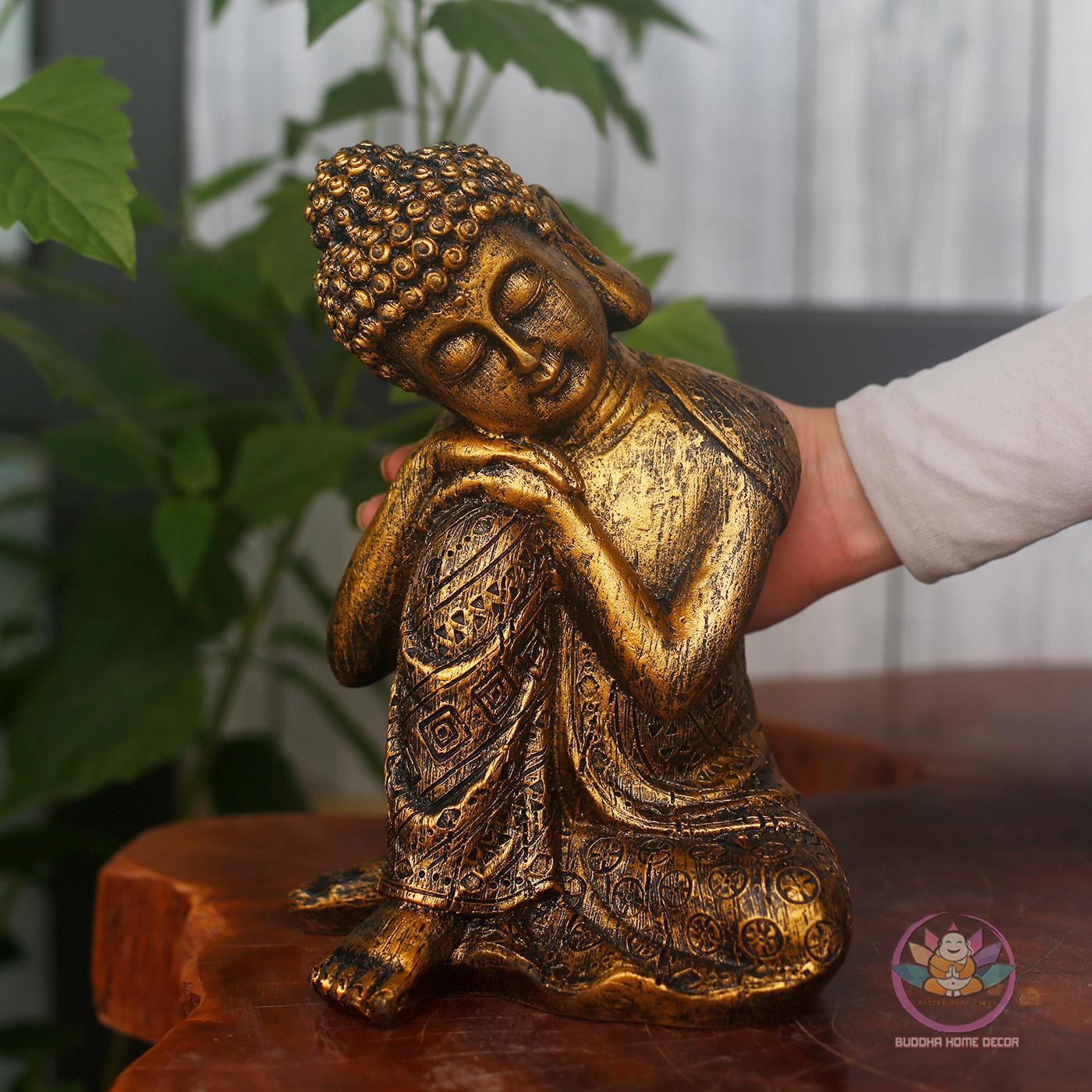 Peaceful Resting Buddha Statue – 9.4 inch (24cm) | Handcrafted Zen Decor | Symbol of Calm & Mindfulness