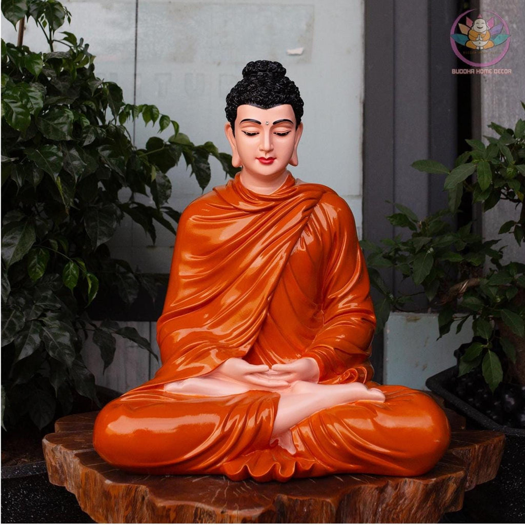 20.4 inches Meditating Shakyamuni Buddha Statue – 3D Printed, Peaceful White Finish