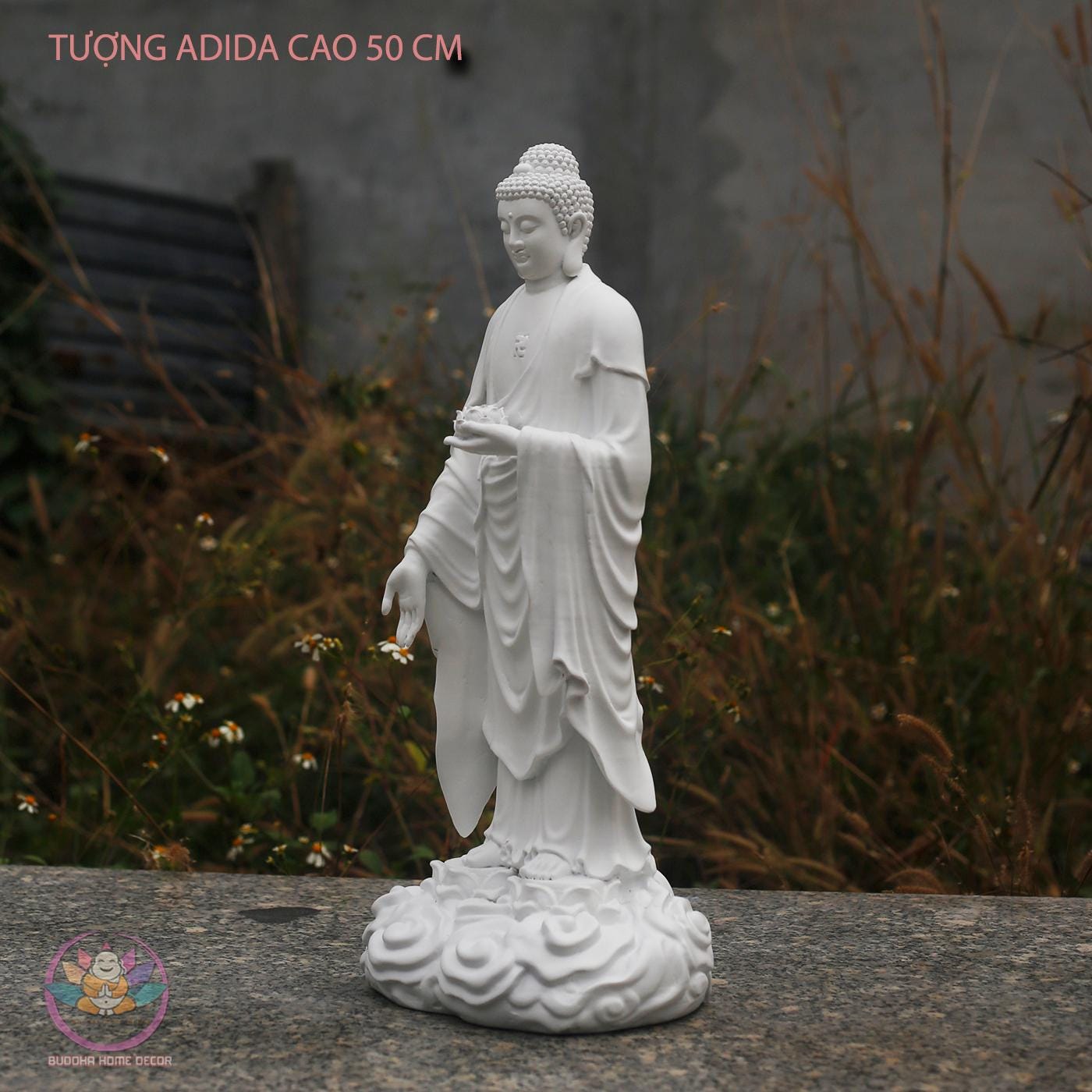 Amitabha Buddha Standing Statue – 19.7 inch (50cm) – Handcrafted Spiritual Decor | Peace, Light & Compassion