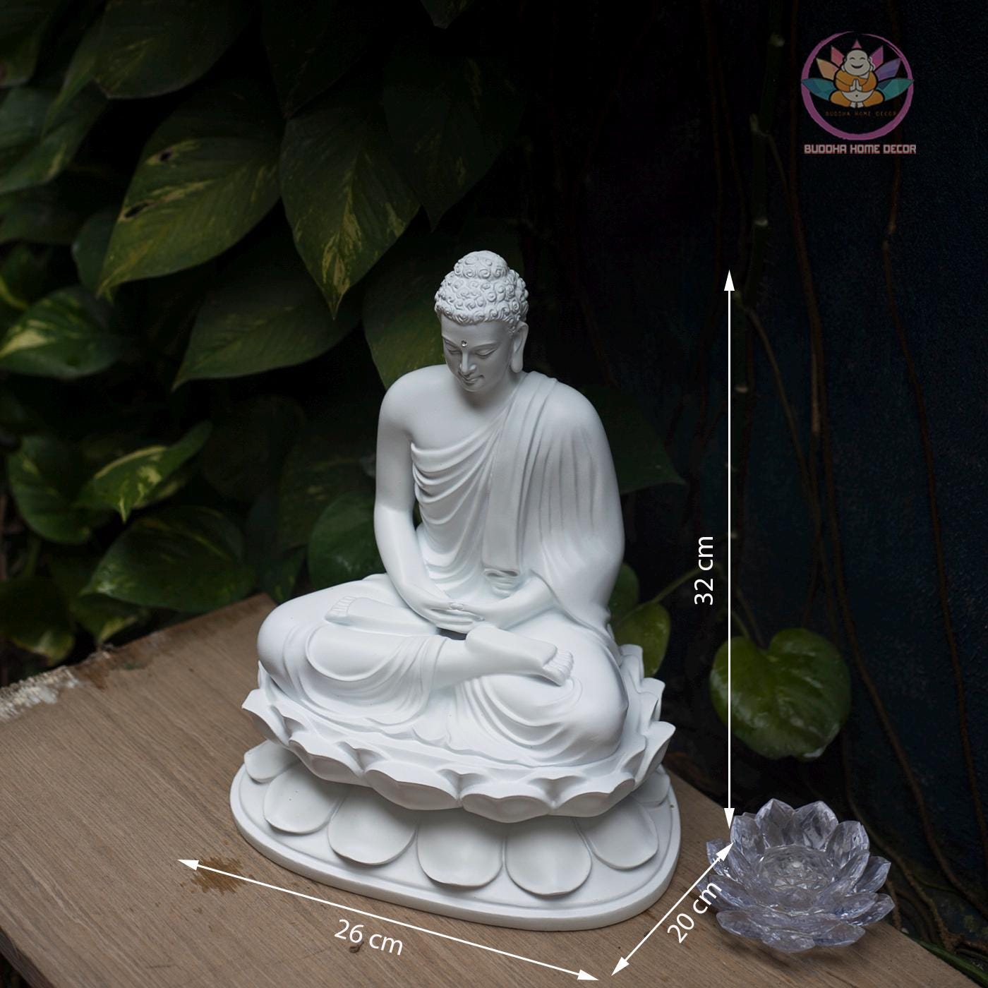 Shakyamuni Buddha Statue – Enlightened One in Meditation on Lotus Throne (12.6 inches) - Zen Home Altar Decor, Spiritual Room Decoration
