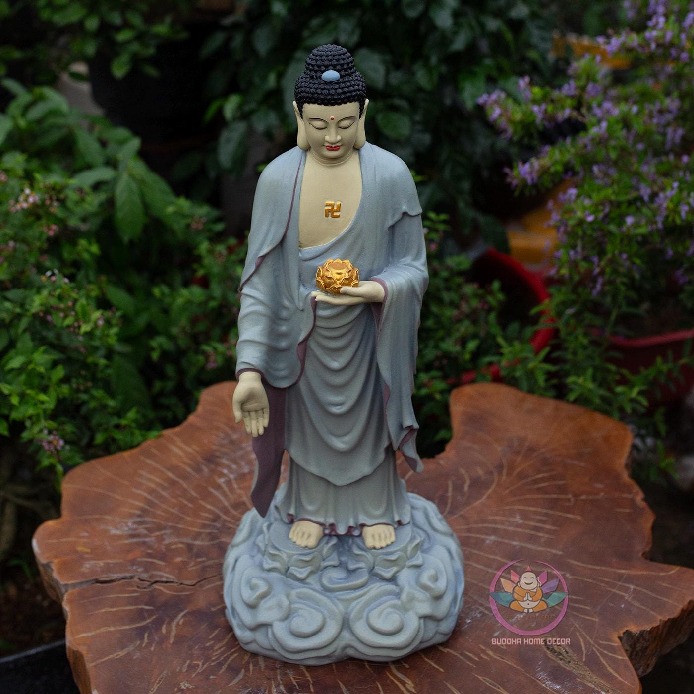 Amitabha Buddha Standing Statue – 19.7 inch (50cm) – Handcrafted Spiritual Decor | Peace, Light & Compassion