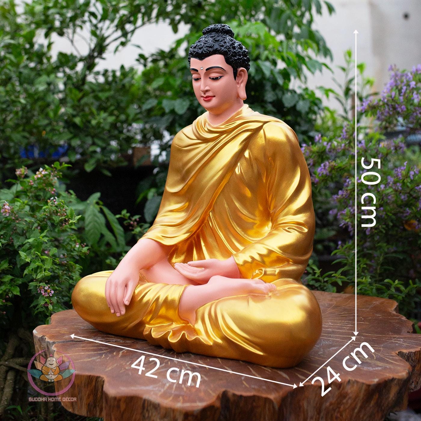 Golden Robe Shakyamuni Buddha Statue – 19.7 inch (50cm) – Meditation & Enlightenment Decor - Zen Decor Art