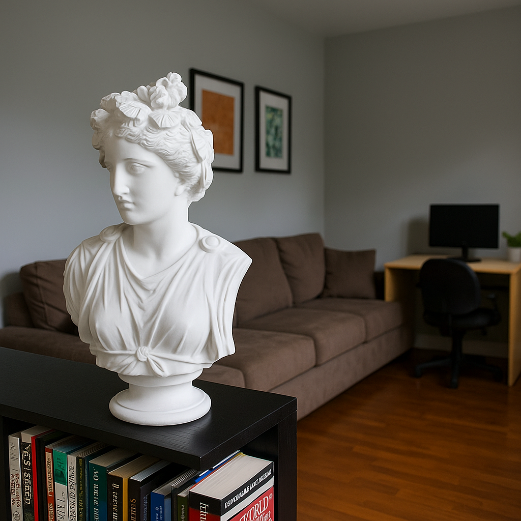 Artemis Bust Statue 20.8" – Large White Composite Greek Goddess Sculpture, Classical Roman Bust Figurine