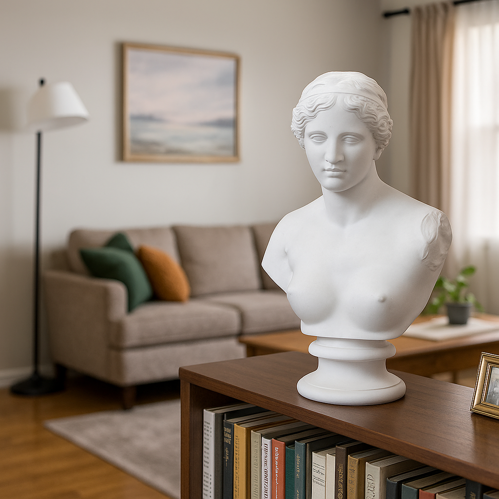 Venus Bust Statue – Greek Goddess Aphrodite Composite Sculpture, Classical Art Decor 21" or 12"