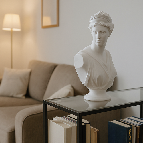 Artemis Bust Statue 11.8" – Greek Goddess Diana Composite Sculpture