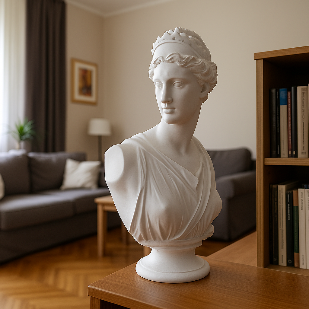 Artemis Bust Statue 11.8" – Greek Goddess Diana Composite Sculpture