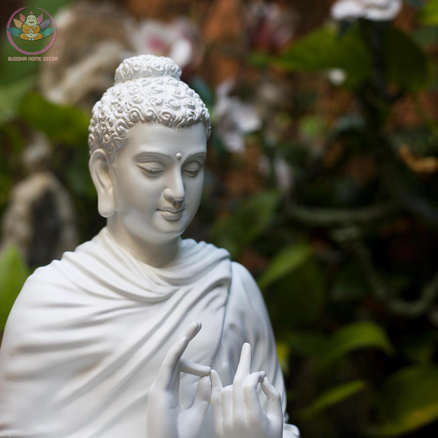 14.6 inches Shakyamuni Buddha Statue in Golden Robe – Seated in Dharmachakra Mudra - Zen Home Altar Decor, Spiritual Room Decoration