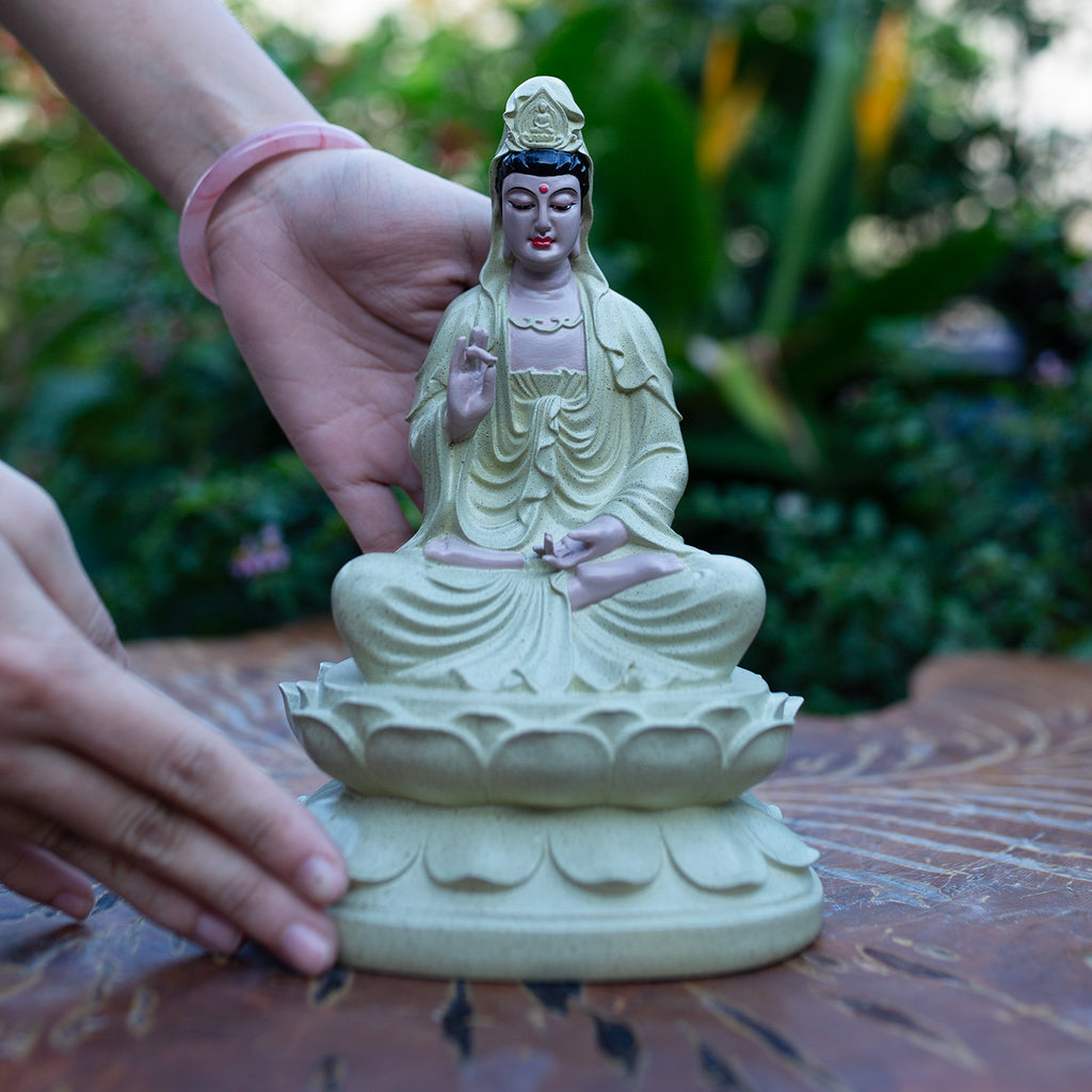 Buddha Statue Set – Ksitigarbha, Shakyamuni, Guanyin – Resin Sculpture Zen Decor, Buddhist Altar, Meditation, Spiritual Gift