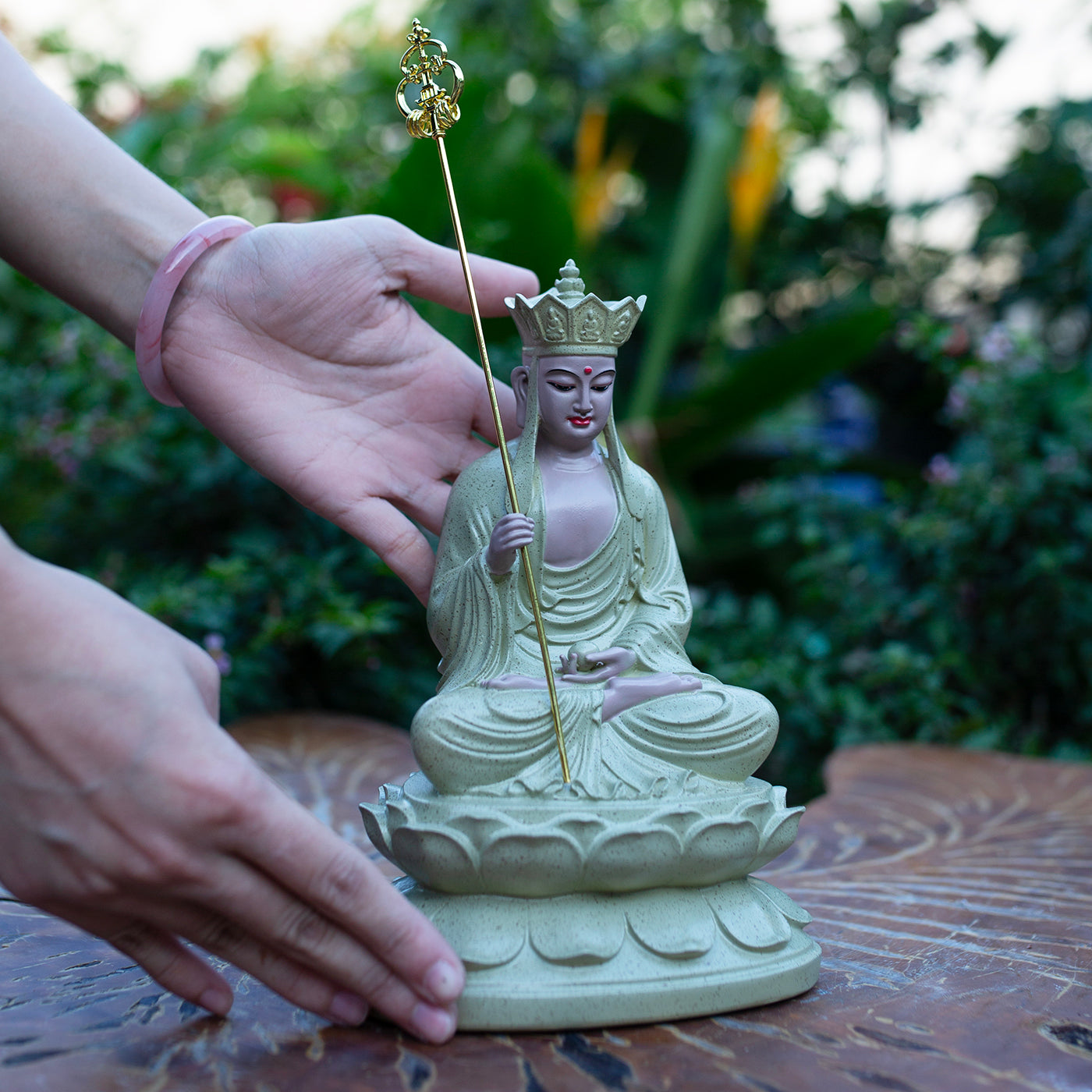 Buddha Statue Set – Ksitigarbha, Shakyamuni, Guanyin – Resin Sculpture Zen Decor, Buddhist Altar, Meditation, Spiritual Gift
