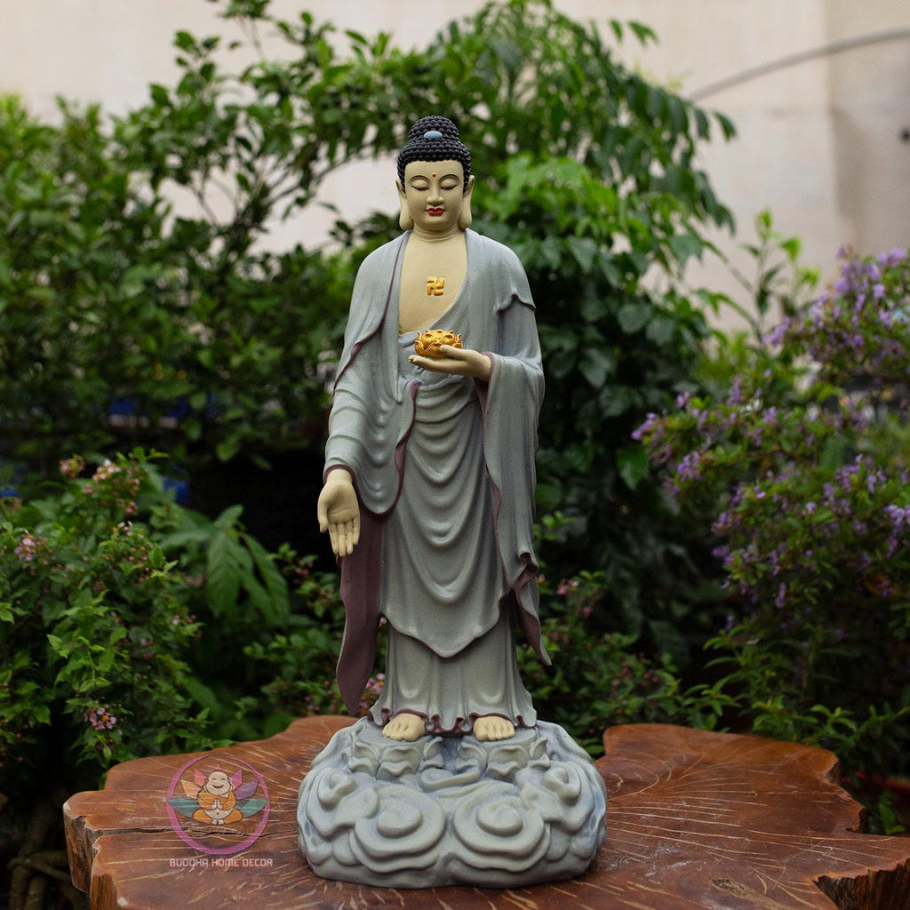 Amitabha Buddha Standing Statue – 19.7 inch (50cm) – Handcrafted Spiritual Decor | Peace, Light & Compassion