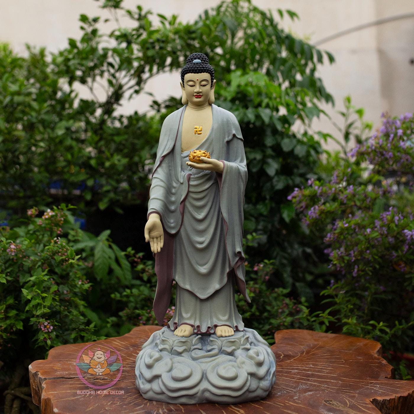 Amitabha Buddha Standing Statue – 19.7 inch (50cm) – Handcrafted Spiritual Decor | Peace, Light & Compassion