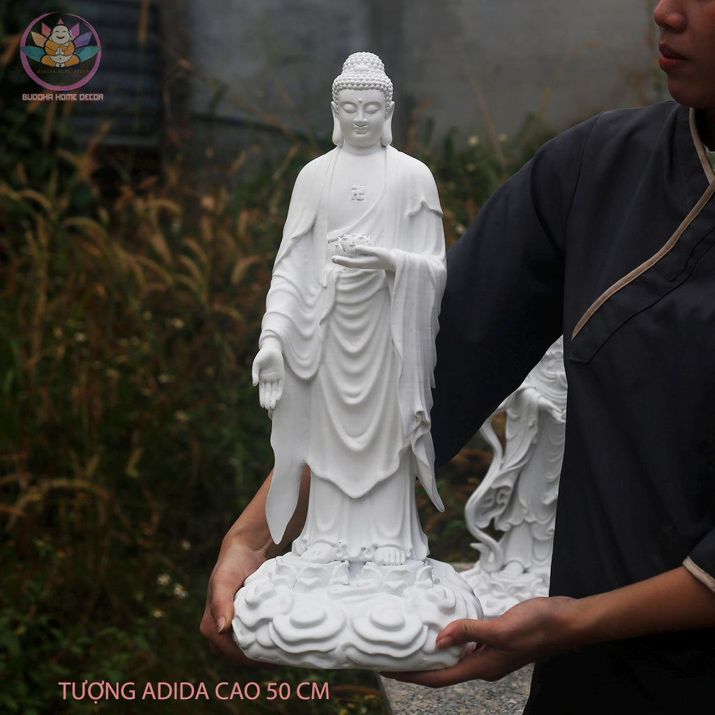 Amitabha Buddha Standing Statue – 19.7 inch (50cm) – Handcrafted Spiritual Decor | Peace, Light & Compassion