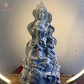 Guanyin Ruyi Statue – 15.7 inches Avalokiteshvara on Waves – Compassion and Wish-Granting Bodhisattva Sculpture - Buddha Statue