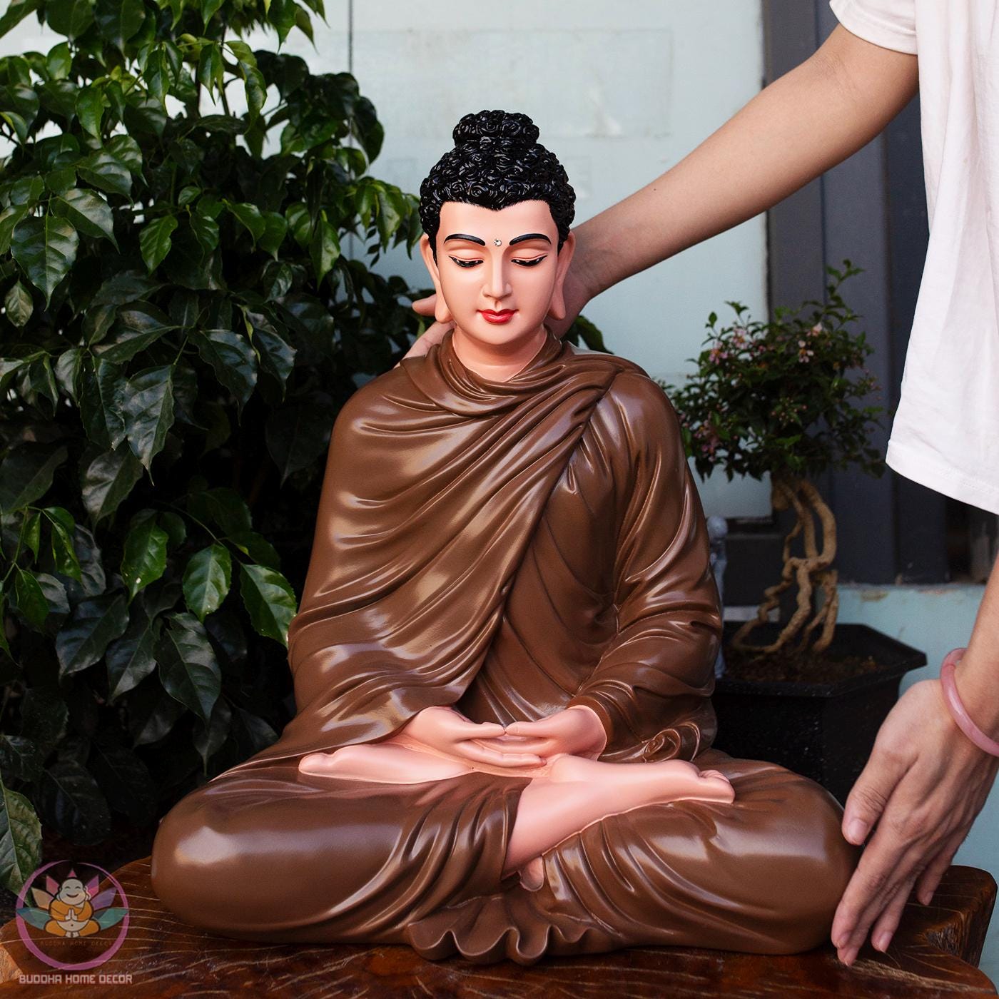 20.4 inches Meditating Shakyamuni Buddha Statue – 3D Printed, Peaceful White Finish