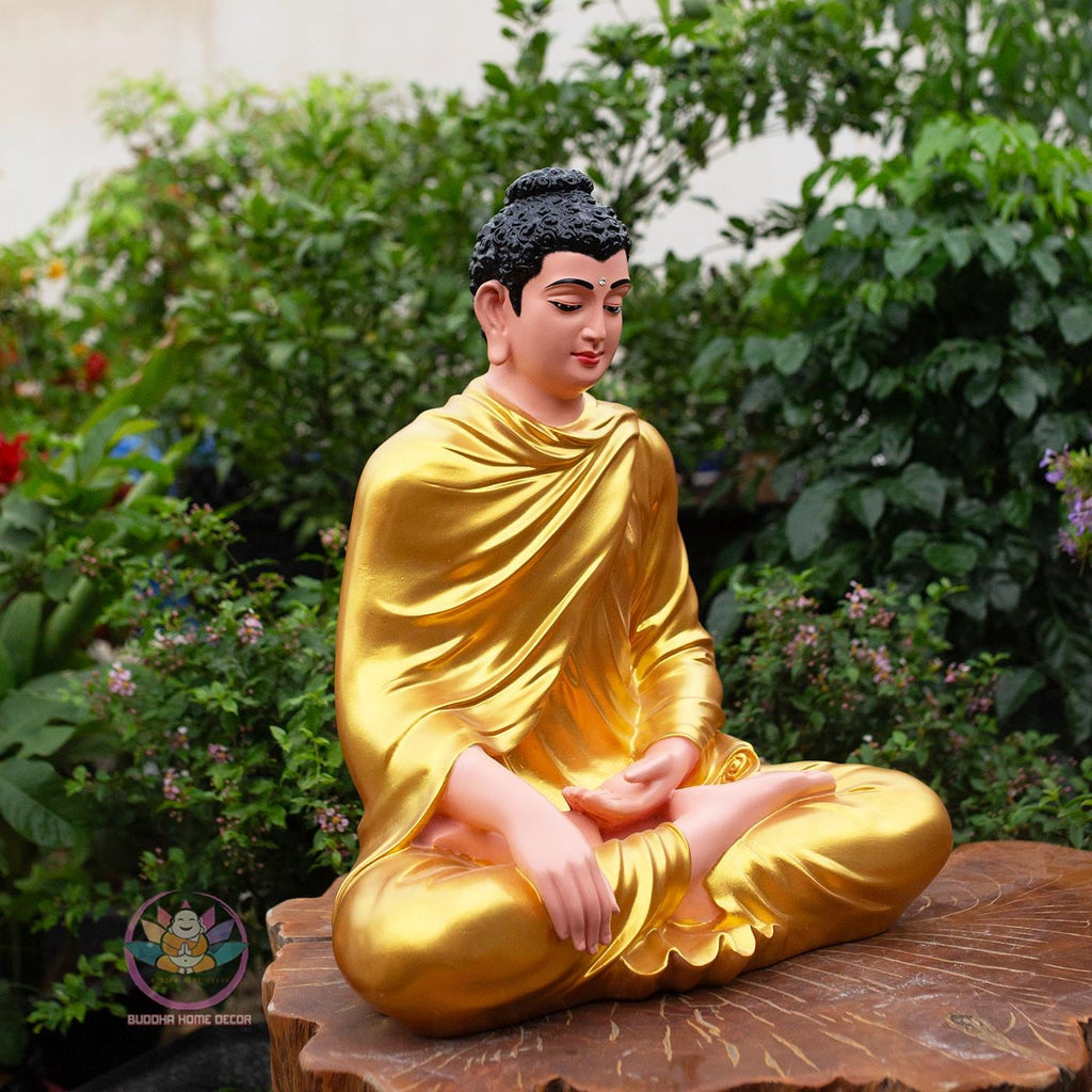 Golden Robe Shakyamuni Buddha Statue – 19.7 inch (50cm) – Meditation & Enlightenment Decor - Zen Decor Art