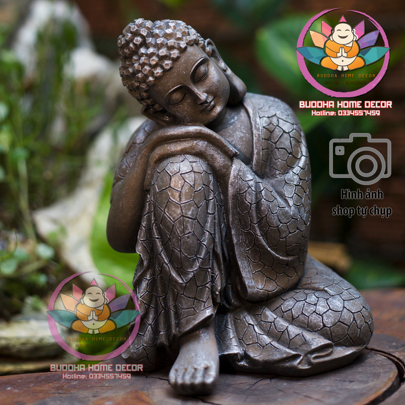 Sleeping Buddha Statue – Resting Buddha Figurine in Meditation Pose – Peaceful Resin Sculpture for Zen Garden, Shelf or Home Altar(7.9 inch)