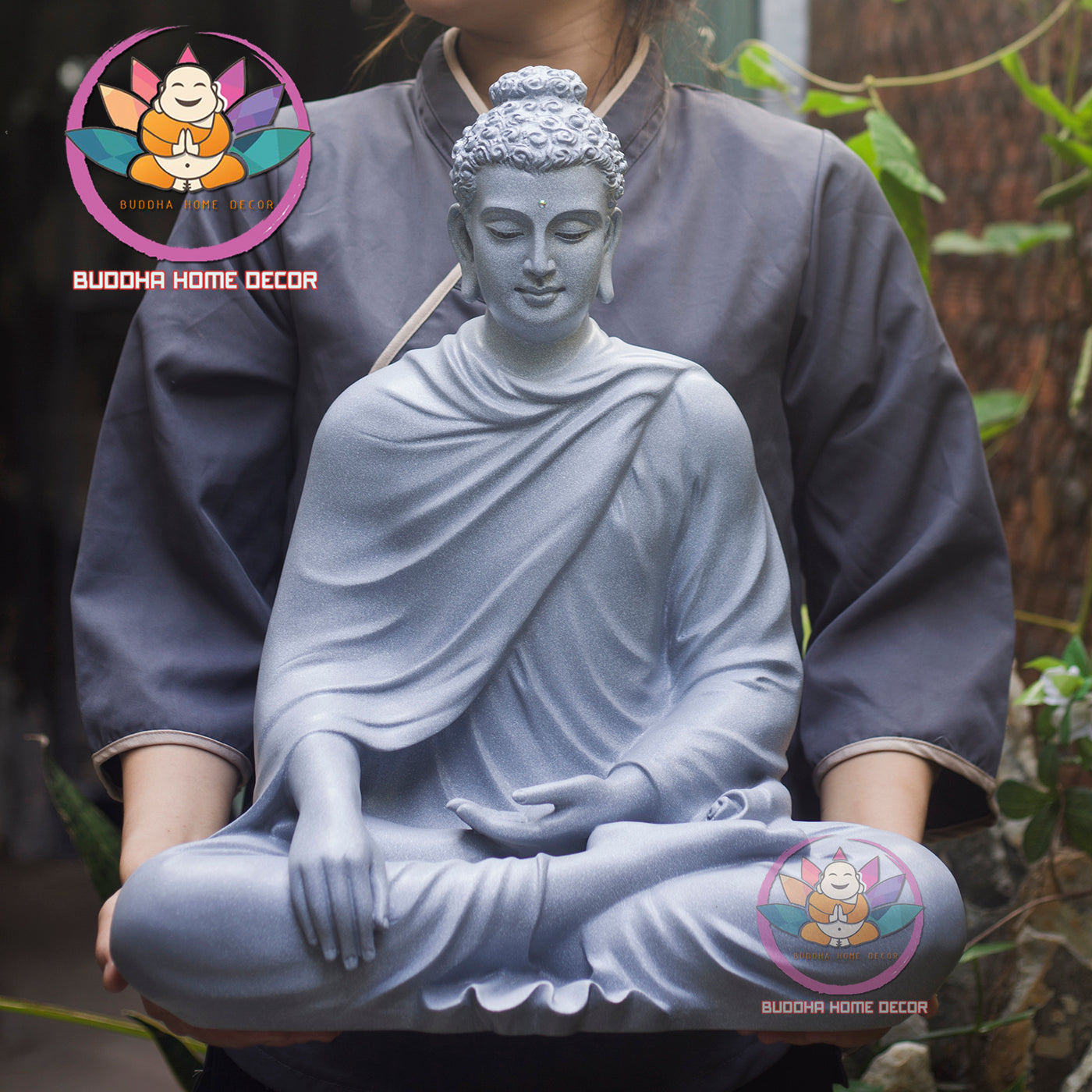 19.7 inches Shakyamuni Buddha Statue - Seated Buddha for Meditation Altar, Zen Home Decor, Handmade by Buddha Home Decor