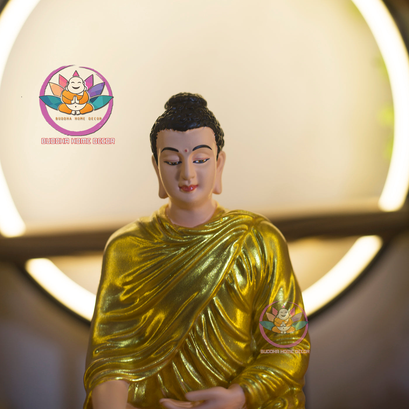 Small White Buddha Statue – 7.9" (20cm) Shakyamuni in Meditation | Minimalist Resin Decor | Handcrafted Vietnamese Buddhist Figure