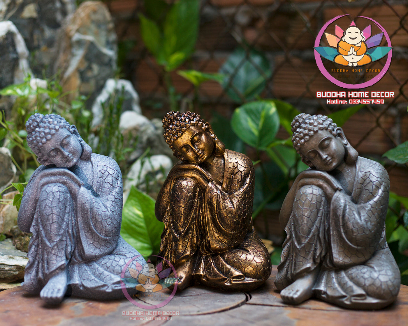 Sleeping Buddha Statue – Resting Buddha Figurine in Meditation Pose – Peaceful Resin Sculpture for Zen Garden, Shelf or Home Altar(7.9 inch)