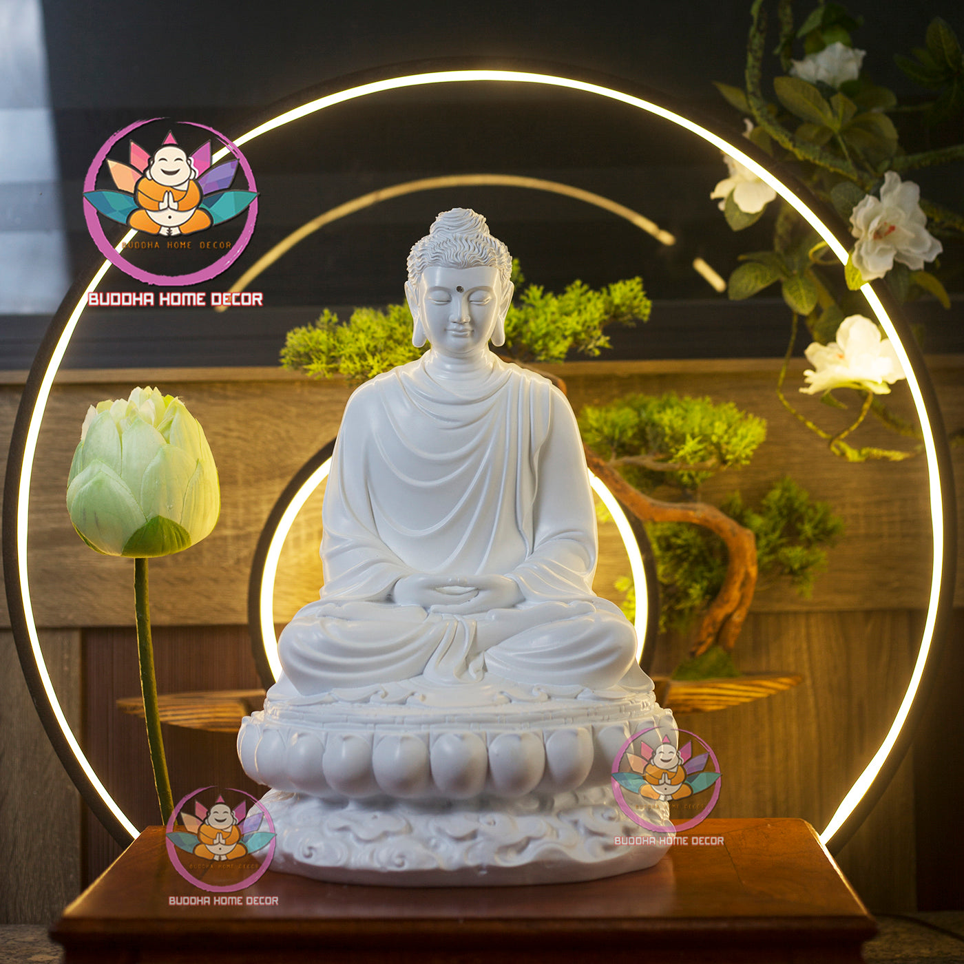 Handcrafted 14.5 inches Buddha Statue - Zen Home Altar Decor, Meditation Sculpture, Mindfulness Gift, Spiritual Room Decoration