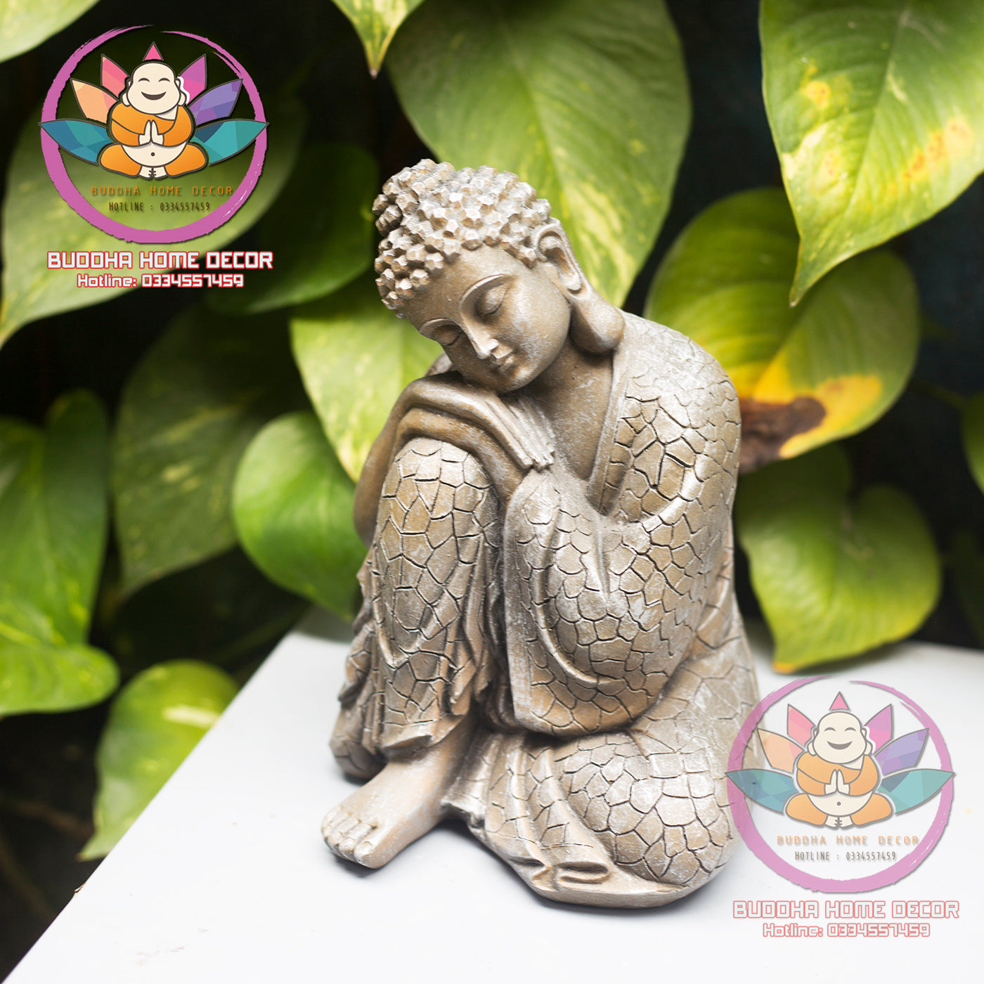 Sleeping Buddha Statue – Resting Buddha Figurine in Meditation Pose – Peaceful Resin Sculpture for Zen Garden, Shelf or Home Altar(7.9 inch)