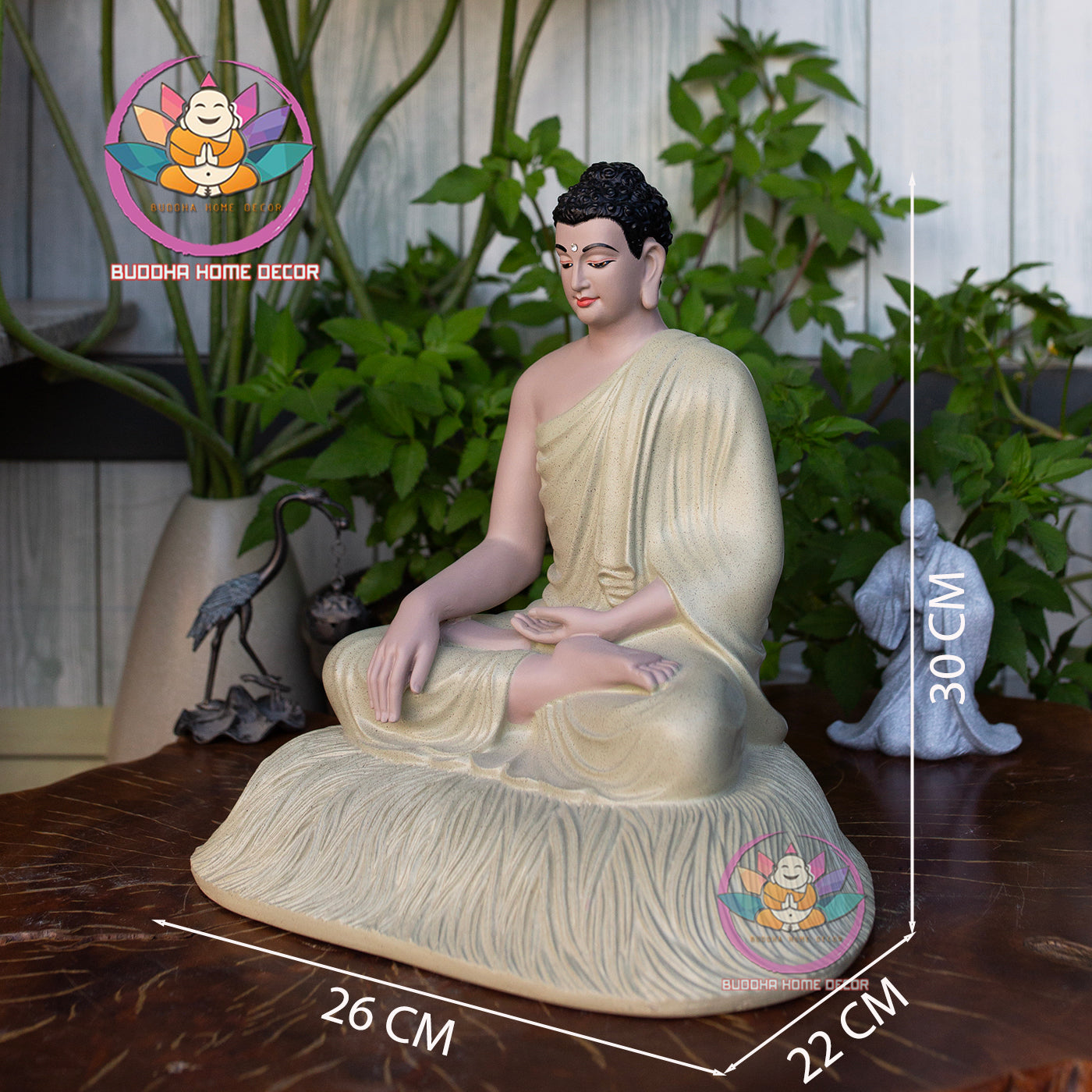 Shakyamuni Buddha Statue – 12.5 inches Antique Gold Resin Buddha in Meditation – Dhyana Mudra Sculpture for Altar, Zen Decor