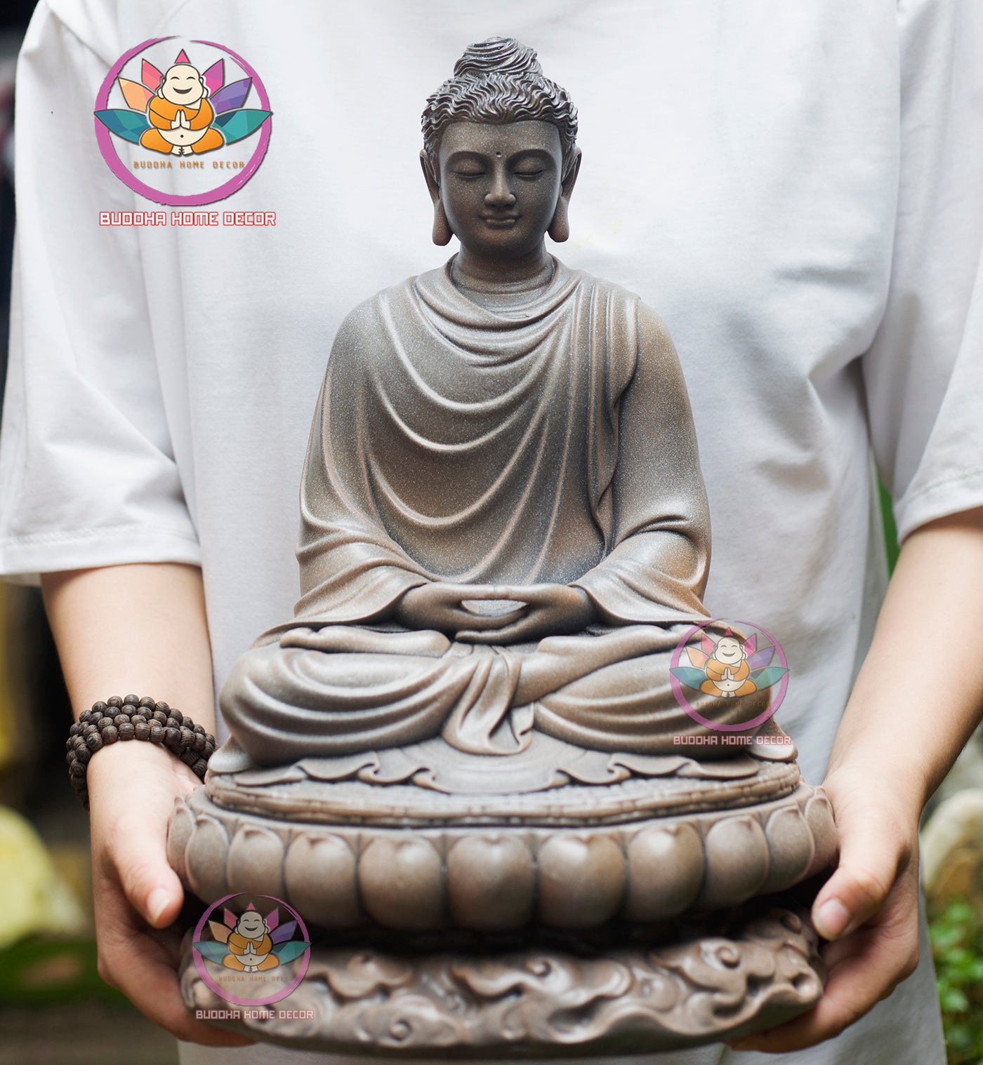 Handcrafted 14.5 inches Buddha Statue - Zen Home Altar Decor, Meditation Sculpture, Mindfulness Gift, Spiritual Room Decoration