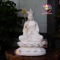 White Kṣitigarbha Bodhisattva Statue – 17.7" (45cm) Địa Tạng Vương | Matte Resin Altar Decor | Vietnamese Buddhist Art