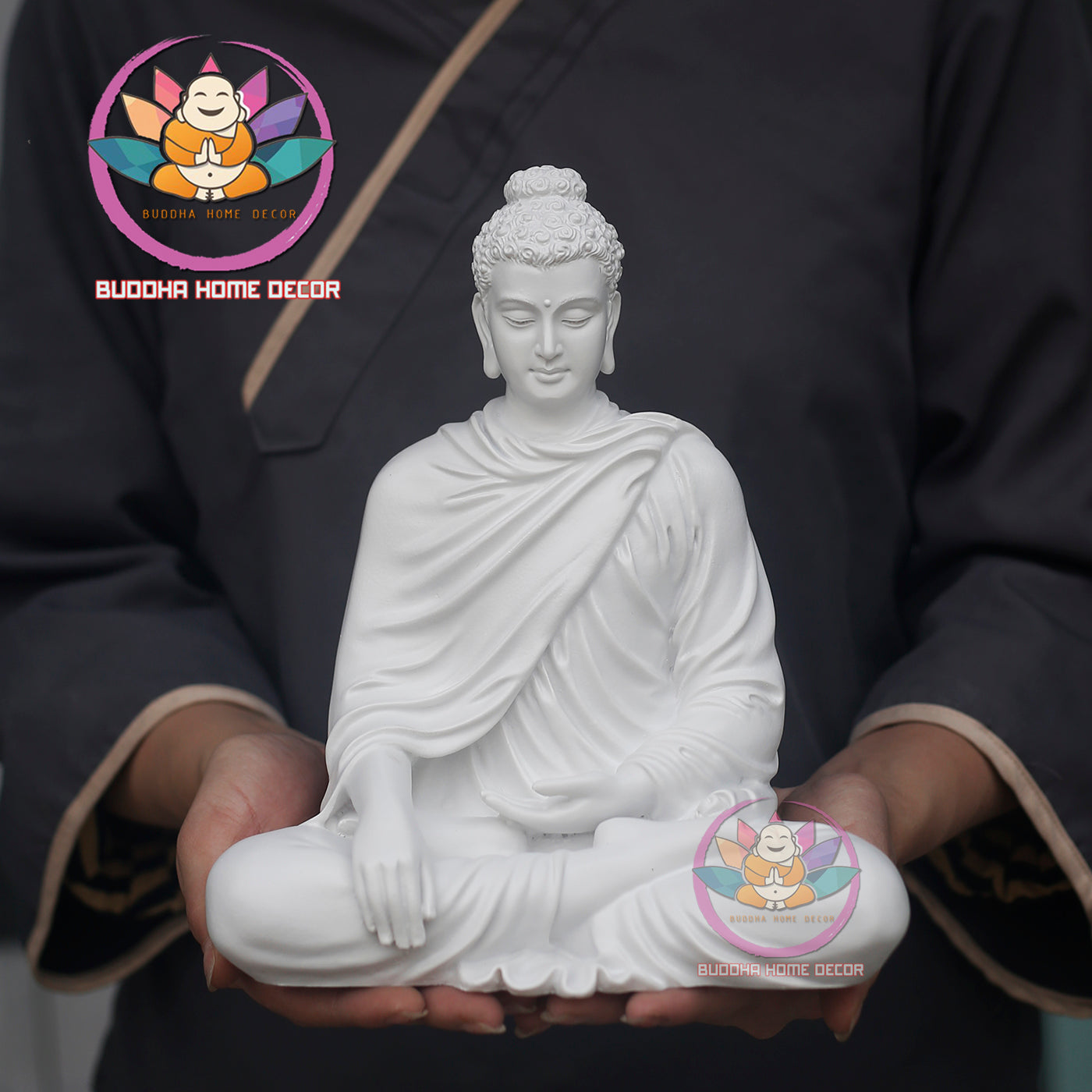 Buddha Statue for Home Decor, Resin Zen Sculpture, Handmade Gift, Small Resin Desk Statue, Peaceful Zen Decor, Lotus Buddha Statue