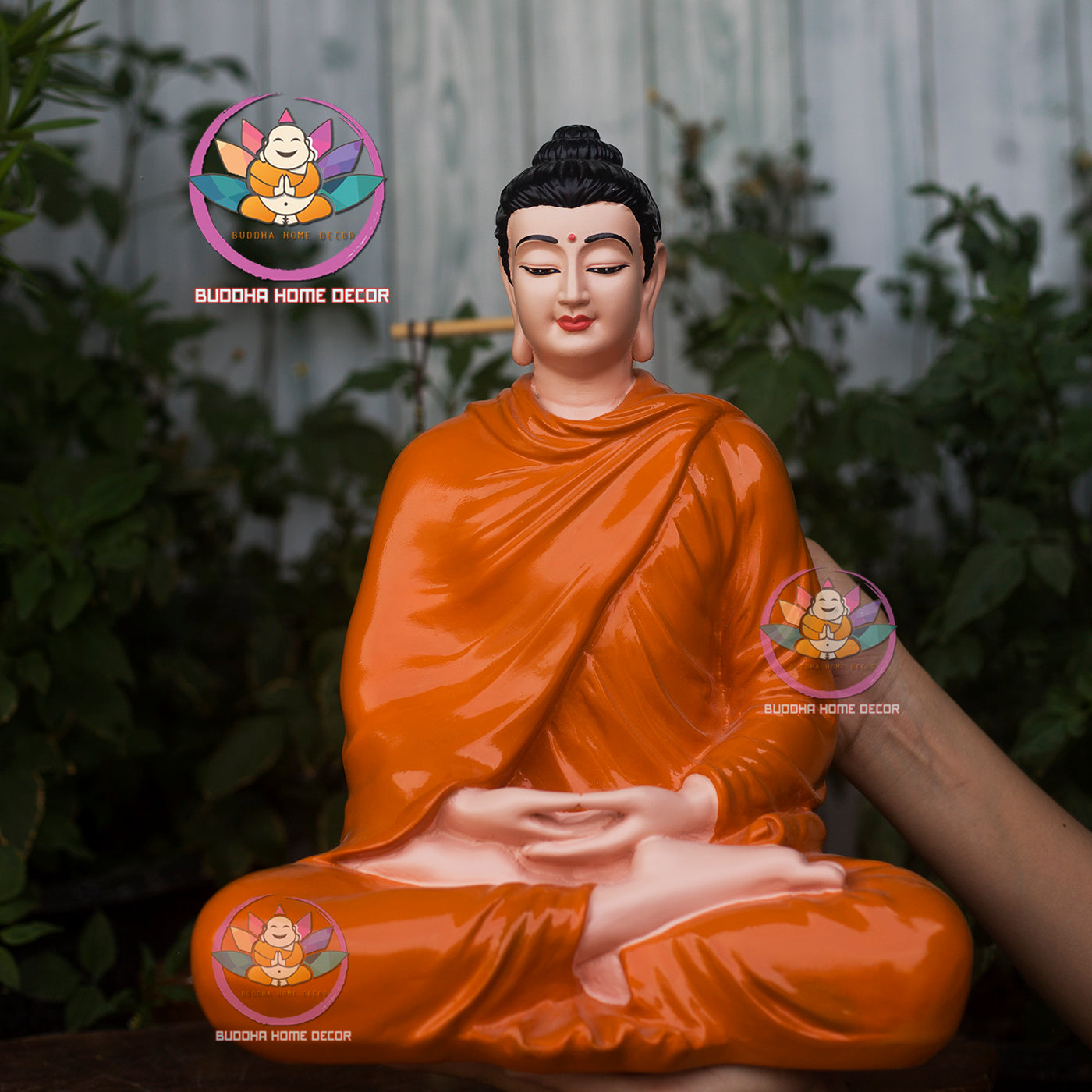 Shakyamuni Buddha Statue in Robe – 13.7 inches Handcrafted Resin Sculpture for Home Altar, Meditation, and Zen Decor