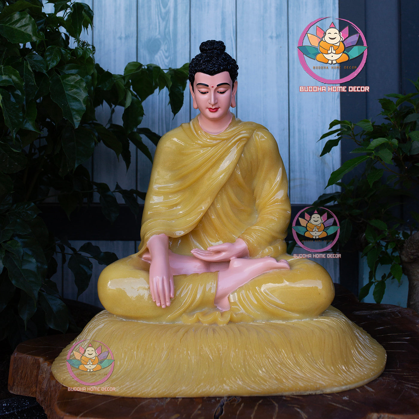 Quartz Stone Look Buddha Statue – 17.7" (45cm) | Shakyamuni Meditation Sculpture | Handcrafted Altar Decor | Vietnamese Buddhist Art
