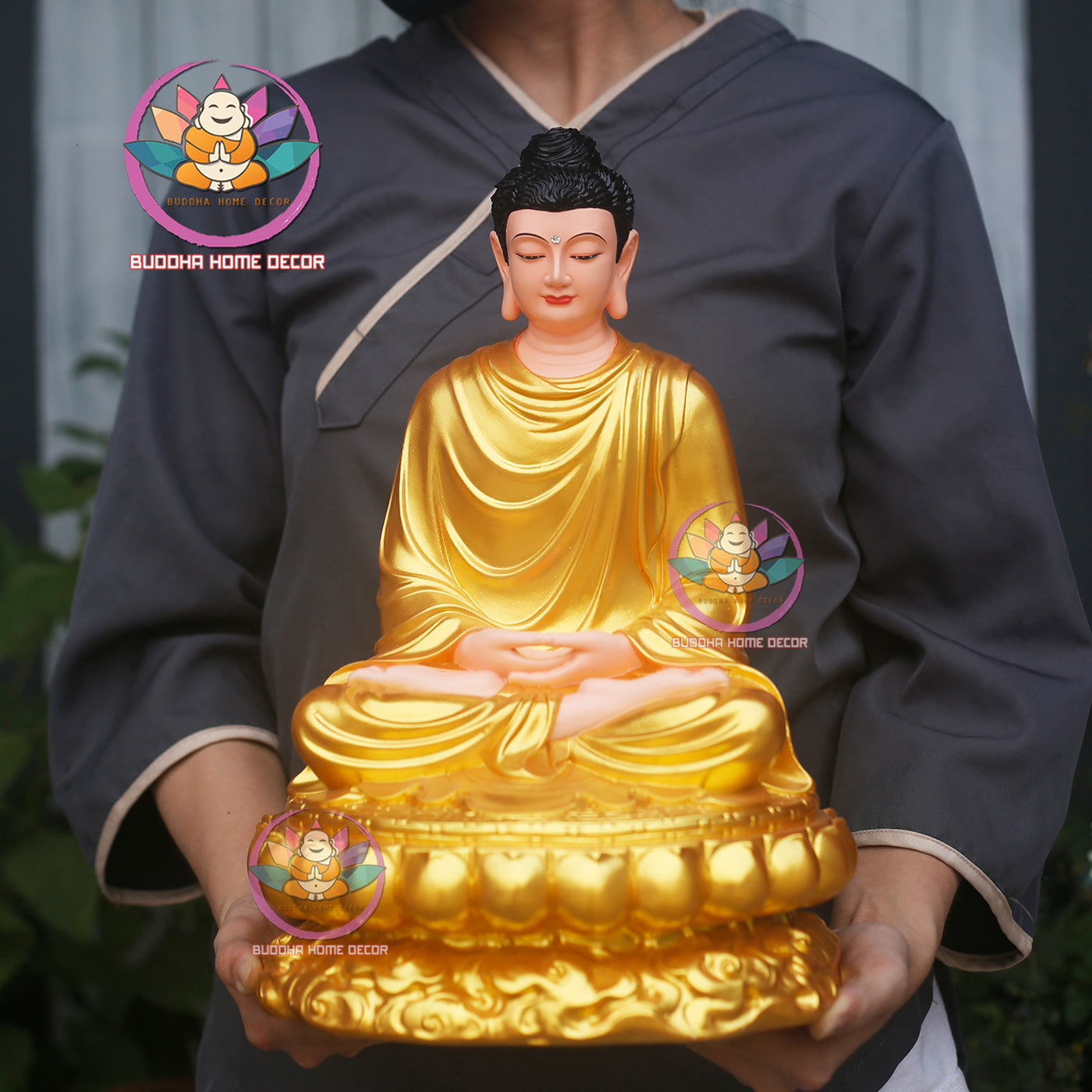 Handcrafted 14.5 inches Buddha Statue - Zen Home Altar Decor, Meditation Sculpture, Mindfulness Gift, Spiritual Room Decoration