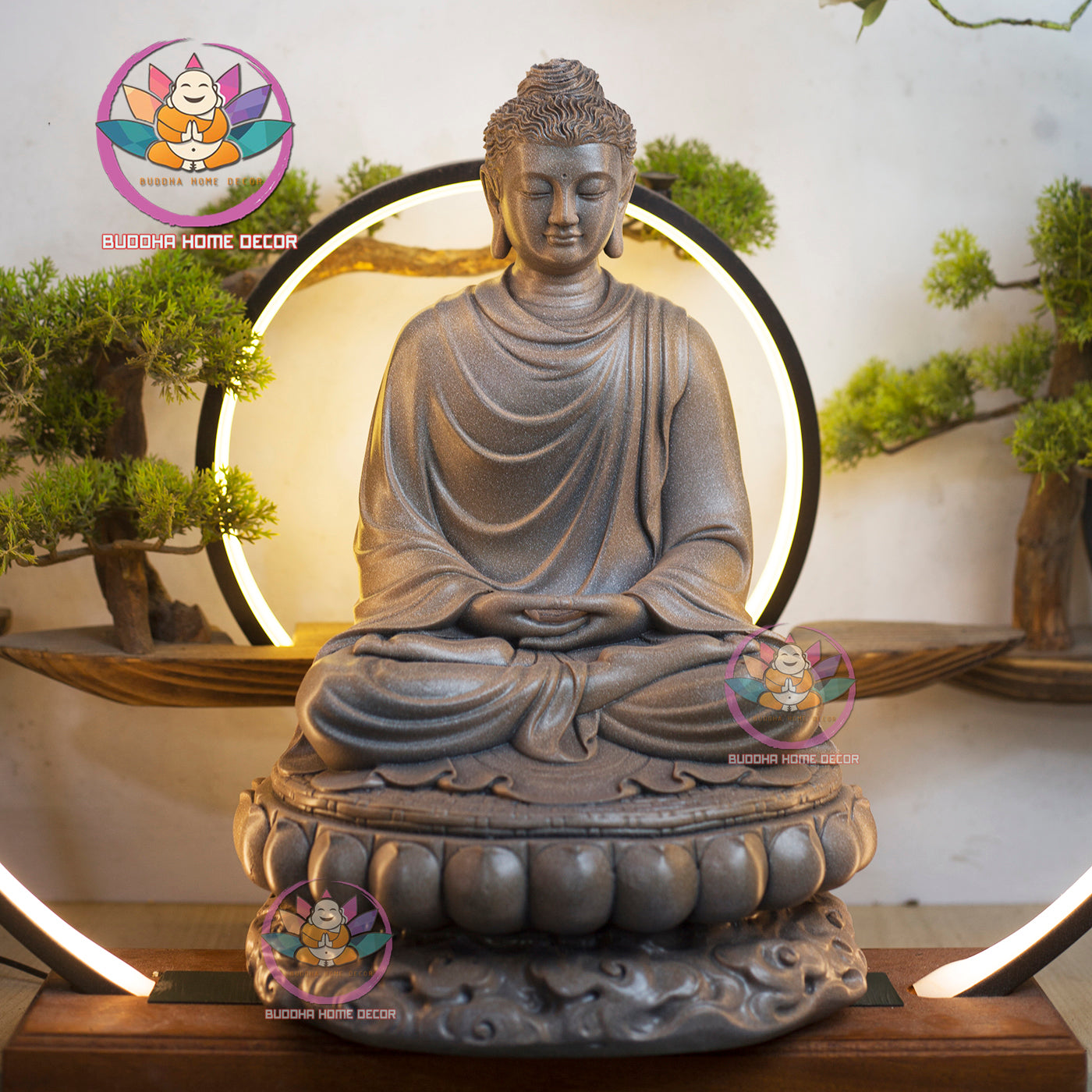 Handcrafted 14.5 inches Buddha Statue - Zen Home Altar Decor, Meditation Sculpture, Mindfulness Gift, Spiritual Room Decoration