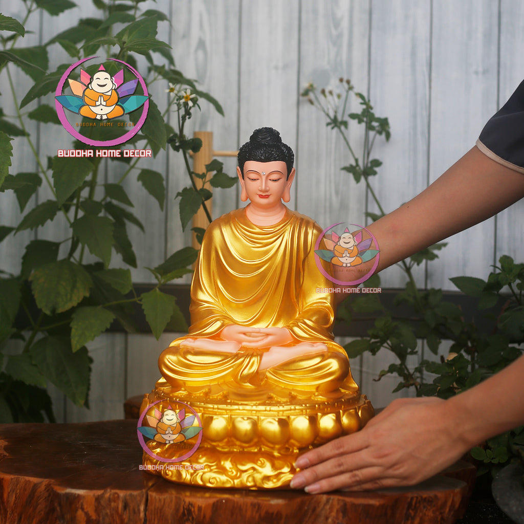 Handcrafted 14.5 inches Buddha Statue - Zen Home Altar Decor, Meditation Sculpture, Mindfulness Gift, Spiritual Room Decoration