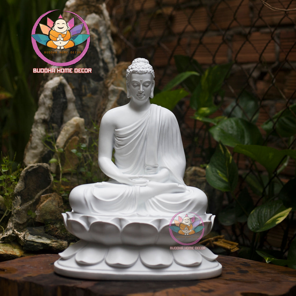 White Buddha Statue Set – Guan Yin, Shakyamuni, Kṣitigarbha | Minimalist Altar Decor | Unpainted Buddhist Trio | Vietnamese Handicraft