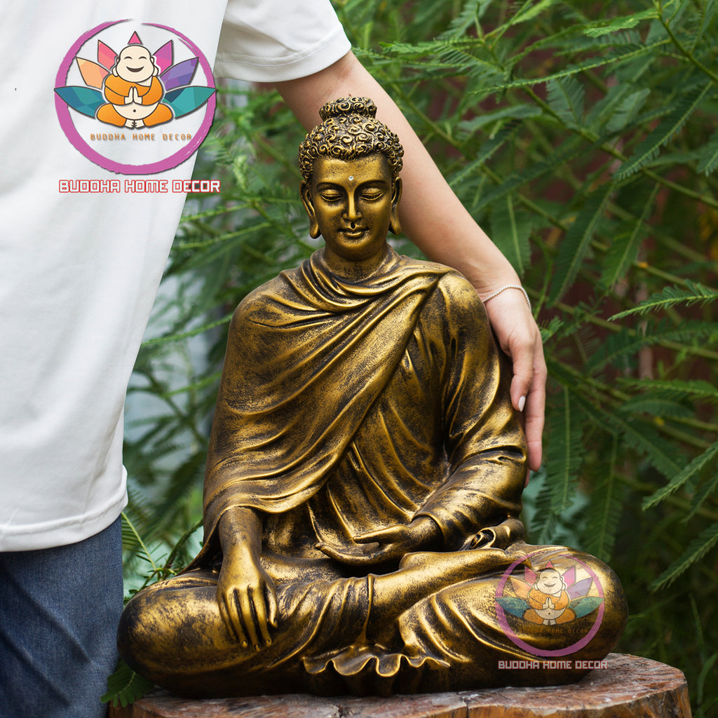 19.7 inches Shakyamuni Buddha Statue - Seated Buddha for Meditation Altar, Zen Home Decor, Handmade by Buddha Home Decor