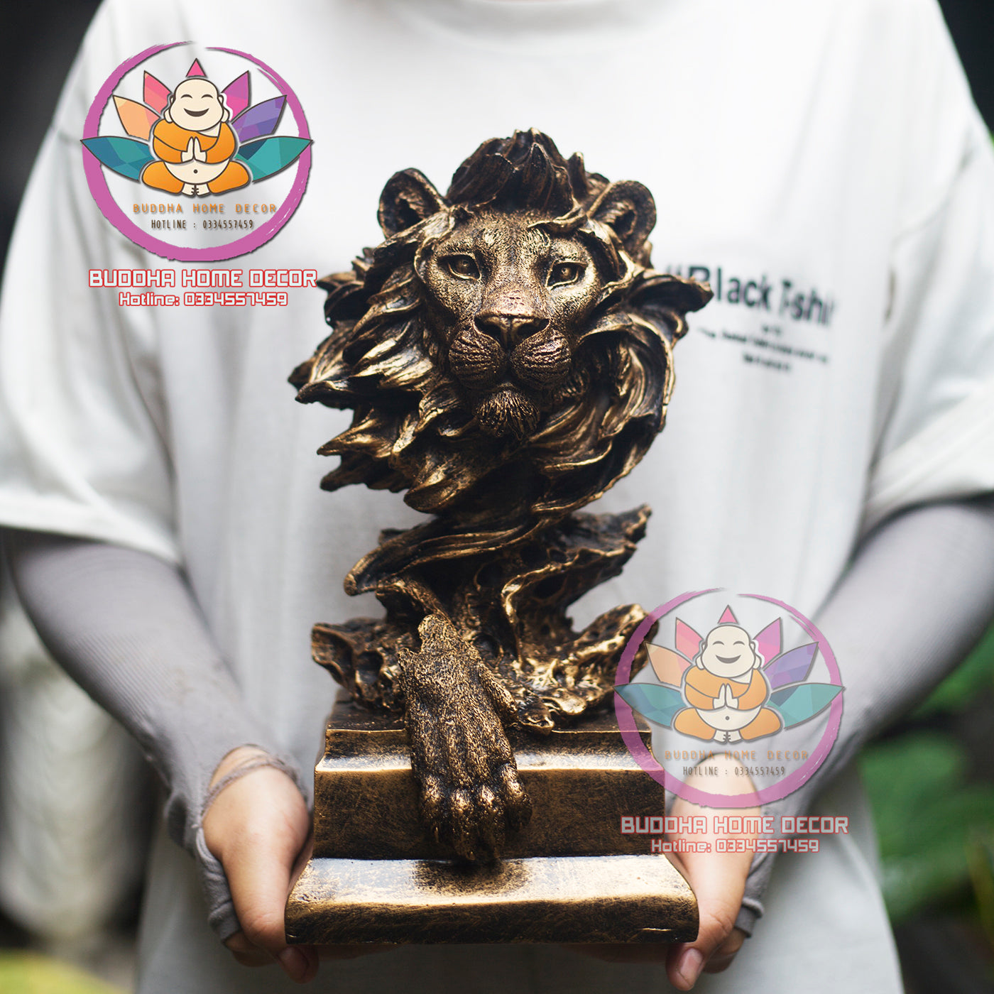 Majestic Lion Bust Sculpture – Abstract Regal Lion Head Statue for Home, Office or Studio Decor