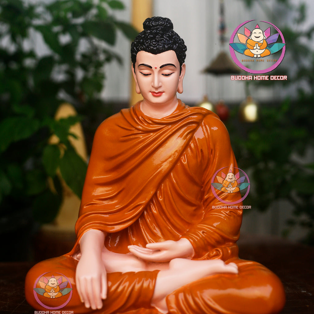 Buddha Statue for Home Decor, Resin Zen Sculpture, Handmade Gift, Small Resin Desk Statue, Peaceful Zen Decor, Lotus Buddha Statue