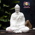 Shakyamuni Buddha Statue in Robe – 13.7 inches Handcrafted Resin Sculpture for Home Altar, Meditation, and Zen Decor
