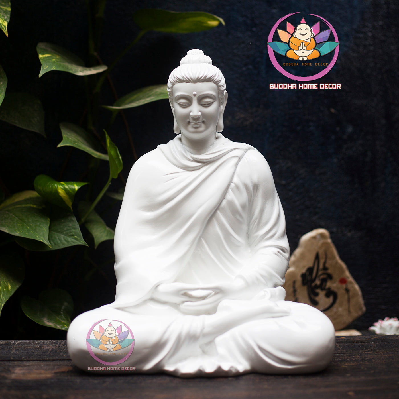 Shakyamuni Buddha Statue in Robe – 13.7 inches Handcrafted Resin Sculpture for Home Altar, Meditation, and Zen Decor