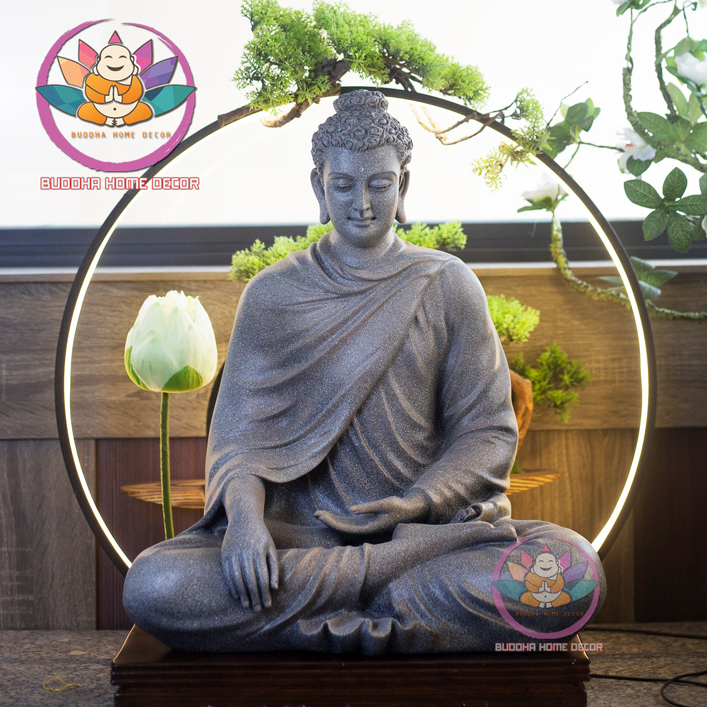 19.7 inches Shakyamuni Buddha Statue - Seated Buddha for Meditation Altar, Zen Home Decor, Handmade by Buddha Home Decor