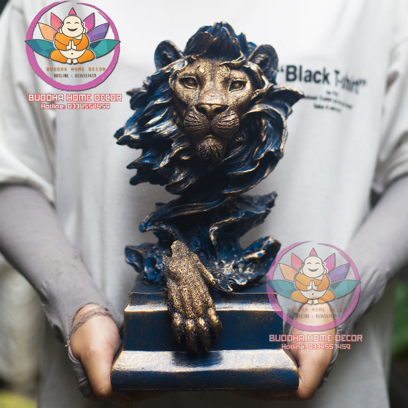 Majestic Lion Bust Sculpture – Abstract Regal Lion Head Statue for Home, Office or Studio Decor