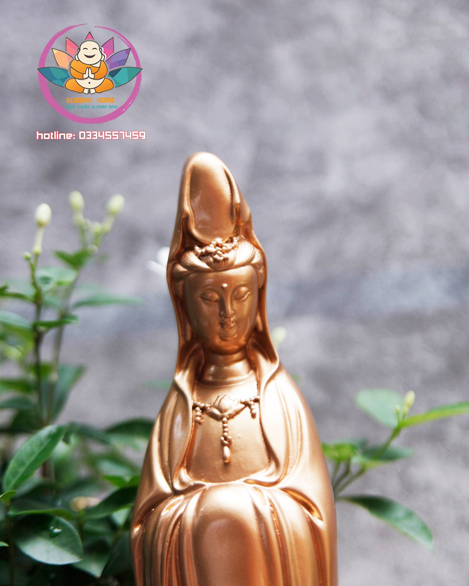 15.7 inches Guanyin Statue - Kwan Yin Goddess of Mercy Sculpture for Altar, Minimalist Zen Decor, Handmade by Buddha Home Decor