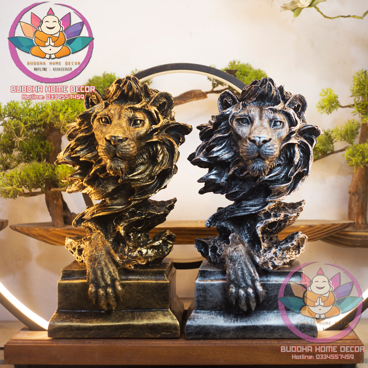Majestic Lion Bust Sculpture – Abstract Regal Lion Head Statue for Home, Office or Studio Decor