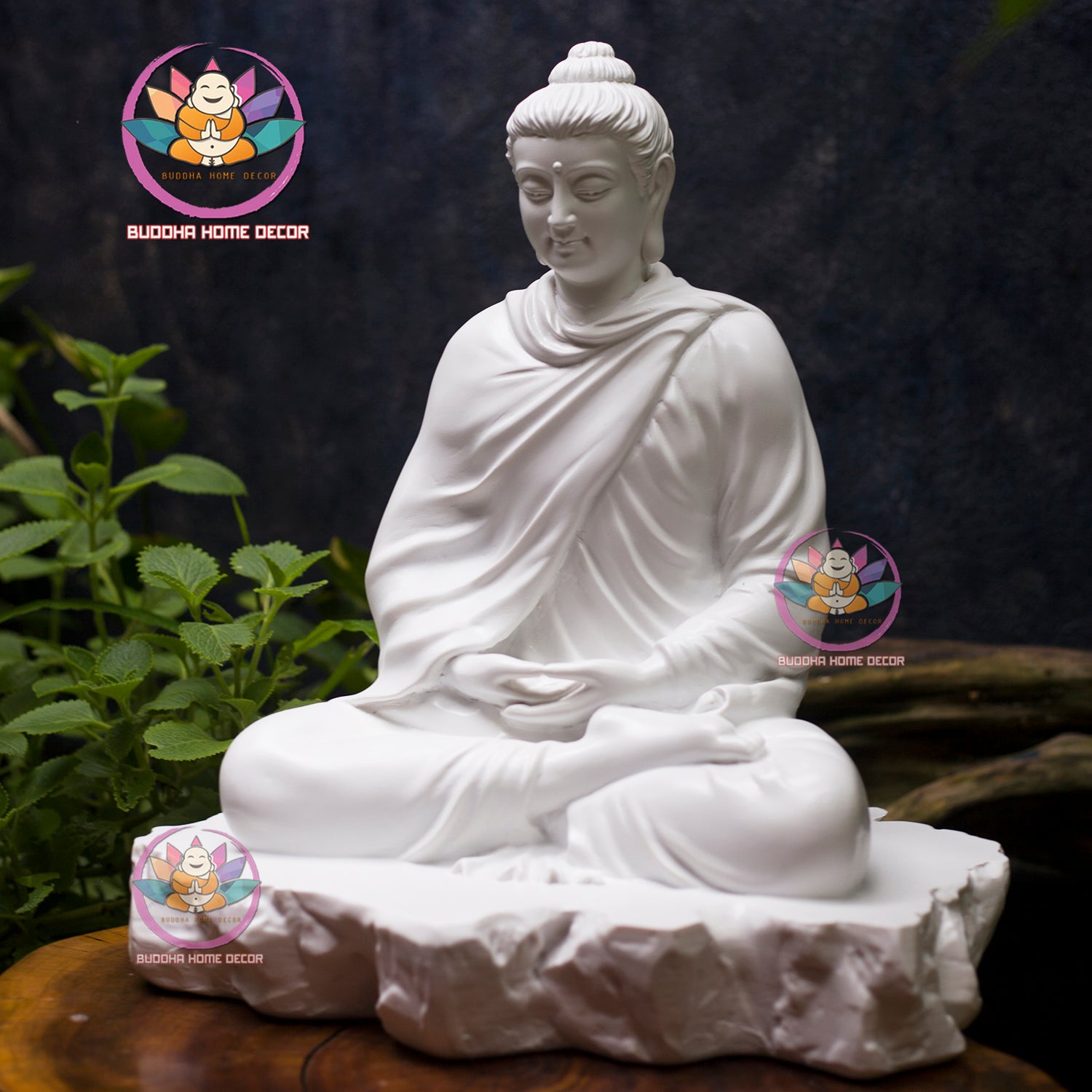 Shakyamuni Buddha Statue on Stone Base – 15.7 inches Handcrafted Meditation Decor for Home Altar, Zen Space or Spiritual Gift