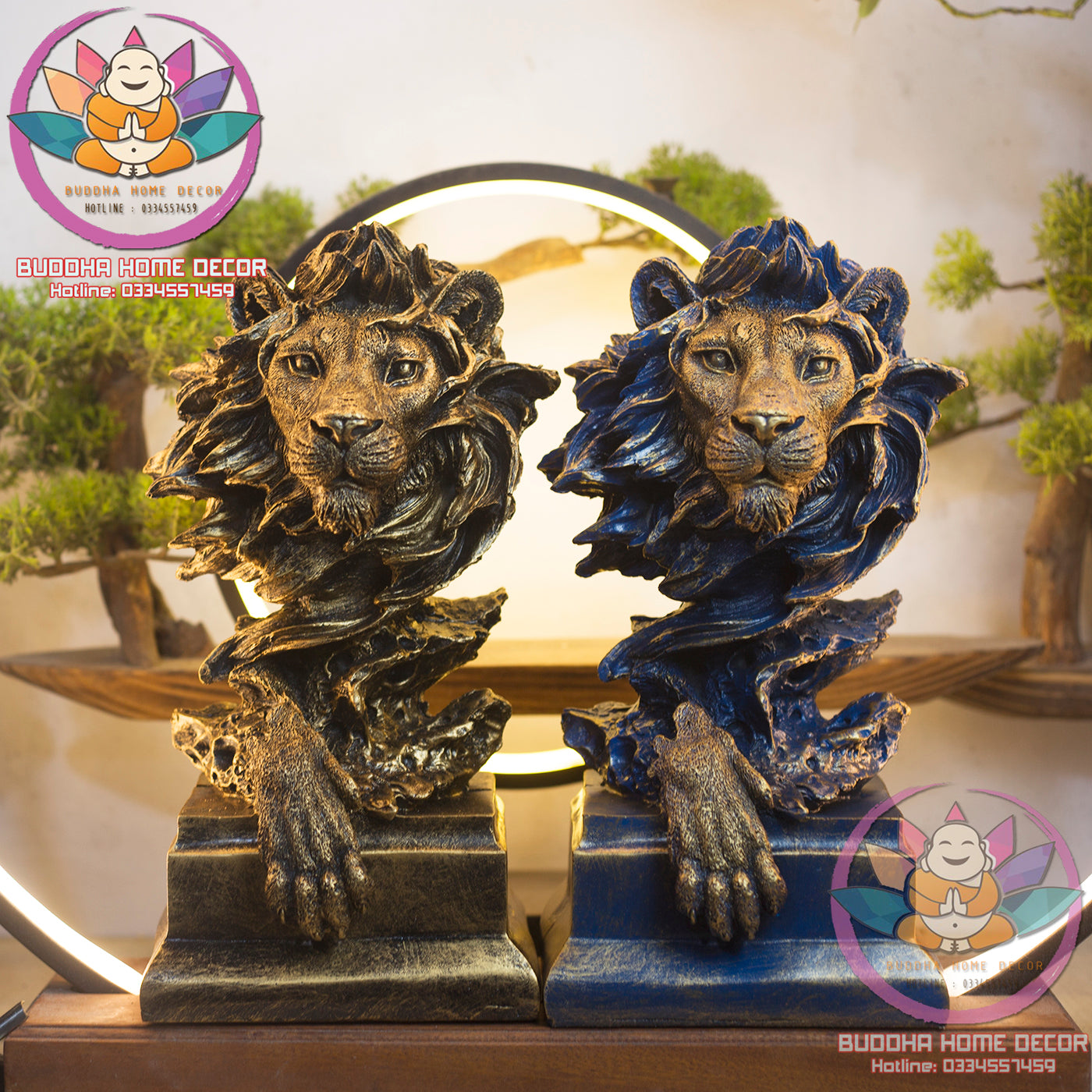 Majestic Lion Bust Sculpture – Abstract Regal Lion Head Statue for Home, Office or Studio Decor