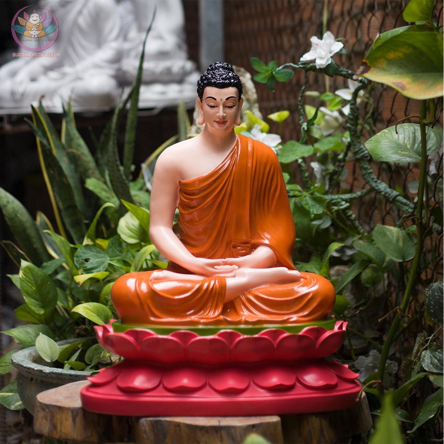 18.9 inches Shakyamuni Buddha Statue – Seated in Serenity on Lotus Throne Zen - Home Altar Decor, Meditation Sculpture, Mindfulness Gift
